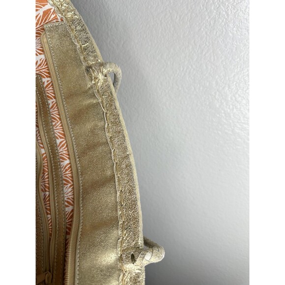 Sigrid Olsen Tote Bag Womens Gold Trim White Sequins Beach Resort Straw Woven - Picture 7 of 7